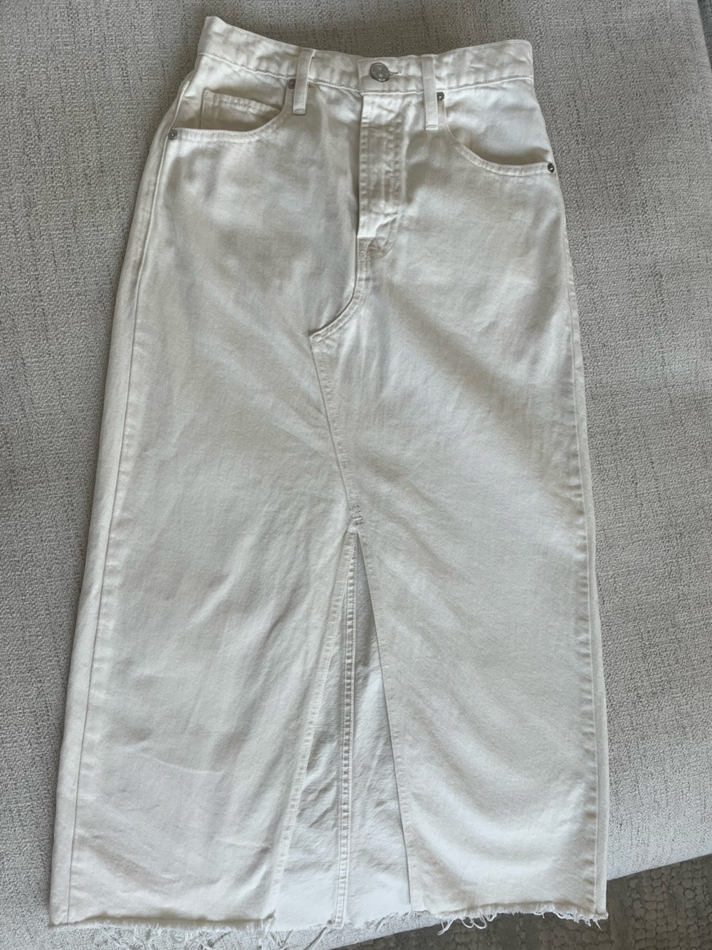 Frame White Denim Skirt